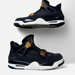 Jordan Black & Gold Suede Retro Sneakers